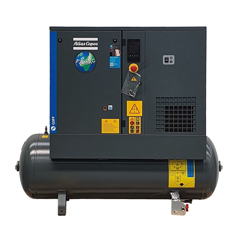 Atlas Copco G3 FF con botte LT 200 ed essiccatore Scontati del 50%-60%
